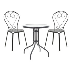 Watson-Chari pakoworld dining set 3pcs metal in black shade