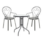 Watson-Monasty pakoworld dining set 3pcs metal in black shade