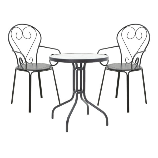 Watson-Monasty pakoworld dining set 3pcs metal in black shade