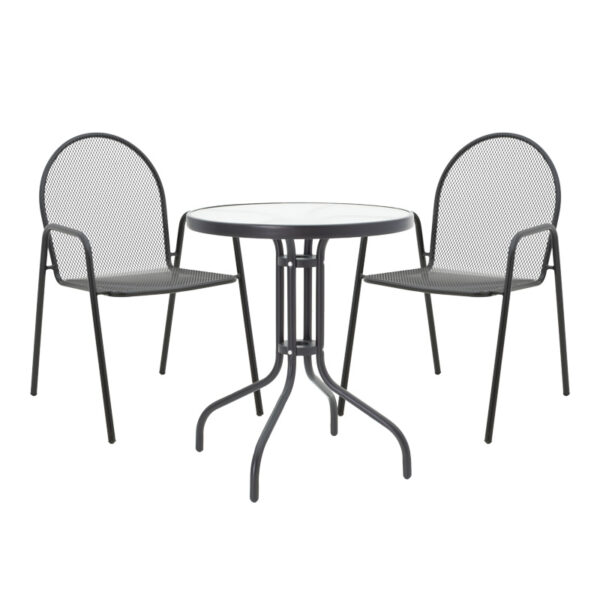 Watson-Tarete pakoworld dining set 3pcs metal in black shade