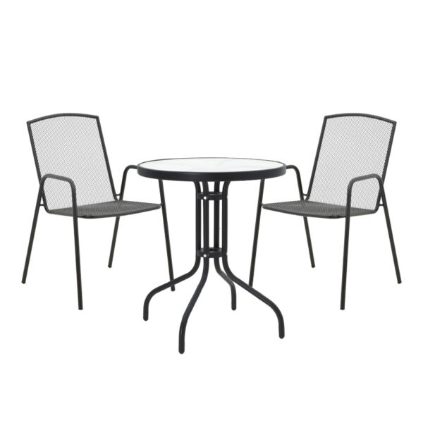 Watson-Pomedon pakoworld dining set 3pcs metal in black shade