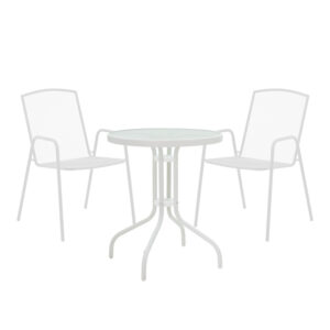 Watson-Pomedon pakoworld dining set 3pcs metal in white shade
