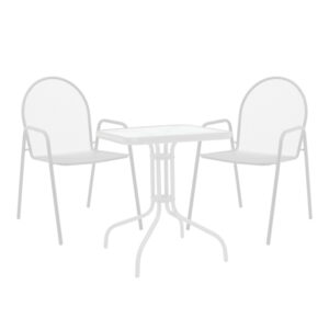 Watson-Tarete pakoworld dining set 3pcs metal in white shade