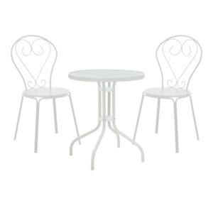 Watson-Chari pakoworld dining set 3pcs metal in white shade