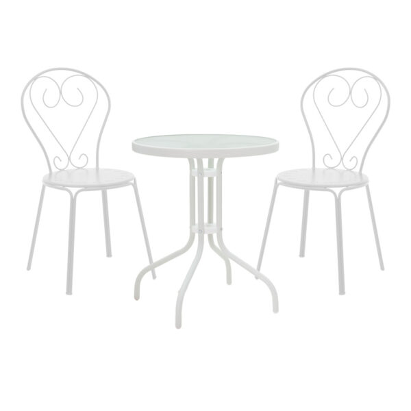 Watson-Chari pakoworld dining set 3pcs metal in white shade