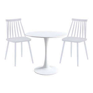 Elijah-Aurora I pakoworld dining table set of 3 pp in white color Ö60x74cm