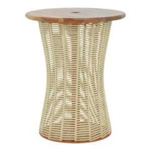 Table Lemelo pakoworld metal-sal wood-jute in ecru shade Ö61x76cm