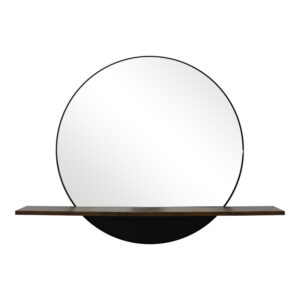 Mirror with shelf Salmin pakoworld metal in black shade 80x10x60cm