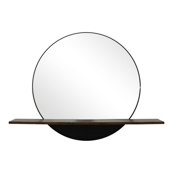 Mirror with shelf Salmin pakoworld metal in black shade 80x10x60cm