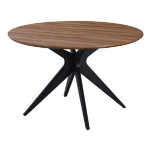 Toda pakoworld mdf table in walnut shade with black metal legs Ö120x75cm