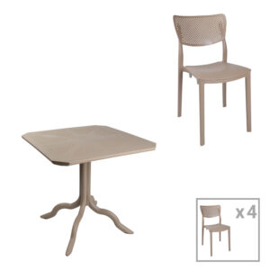 Icon-Ignite pakoworld dining set 5pcs PP in cappuccino color