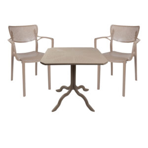 Dining table Icon-Frontline pakoworld set of 3 pieces PP in cappuccino color