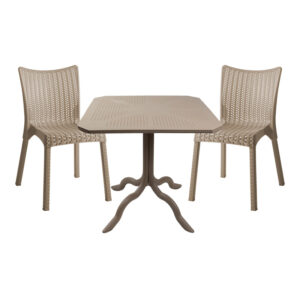 Icon-Confident pakoworld dining set 3pcs PP in cappuccino color