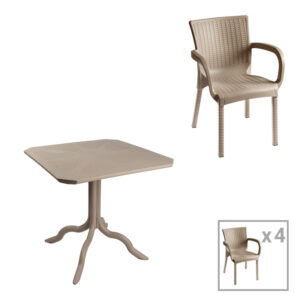 Icon-Festive pakoworld dining set 5pcs PP in cappuccino color