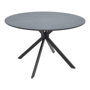 Table Xuson pakoworld dark grey color top-black metal legs D120x75cm