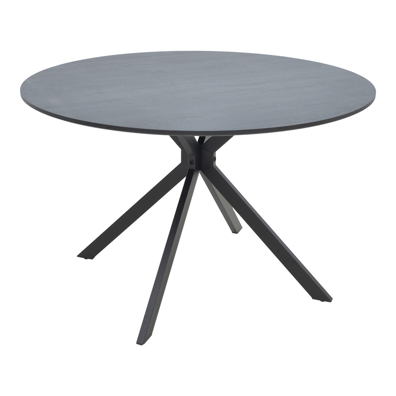 Table Xuson pakoworld dark grey color top-black metal legs D120x75cm