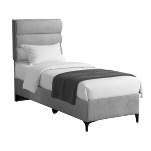 Limit pakoworld fabric bed in light grey shade 90x200cm