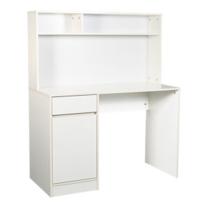 Office desk with shelf Secreta pakoworld in white color 110x50x135cm