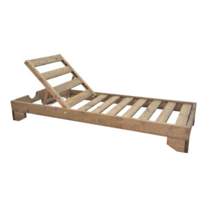 Sun lounger Fendy pakoworld fir wood in walnut color 71.5x200x24cm